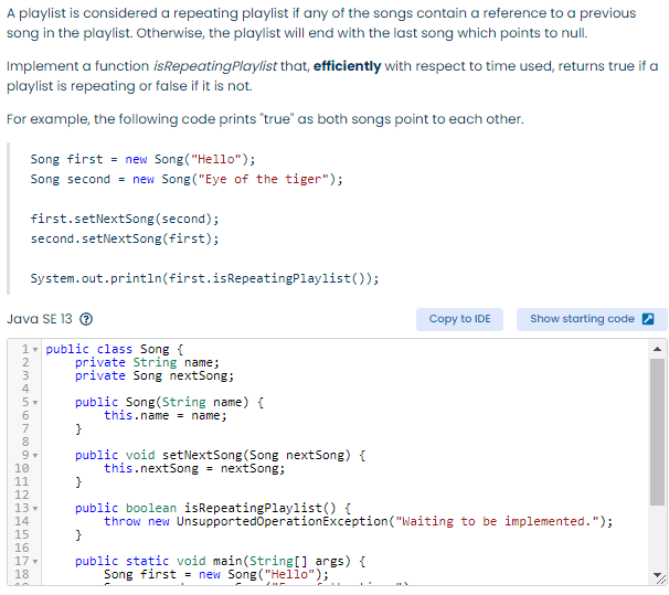 A playlist is considered a repeating playlist if any of the songs