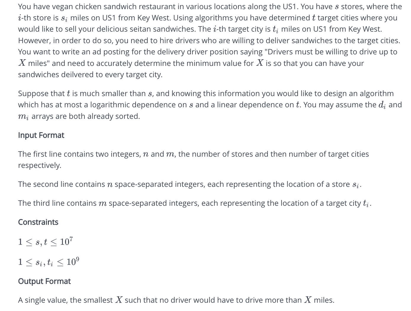 Sample Output 0 13 Sample Input 1 65 5 10 15 20