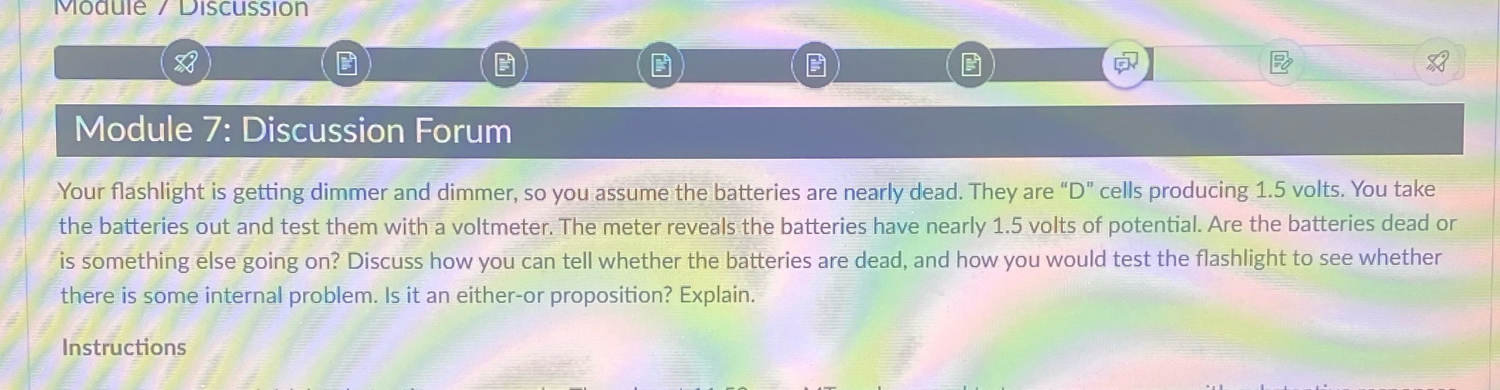 Module / Discussion 31 C Module 7: Discussion Forum 57 FO Your