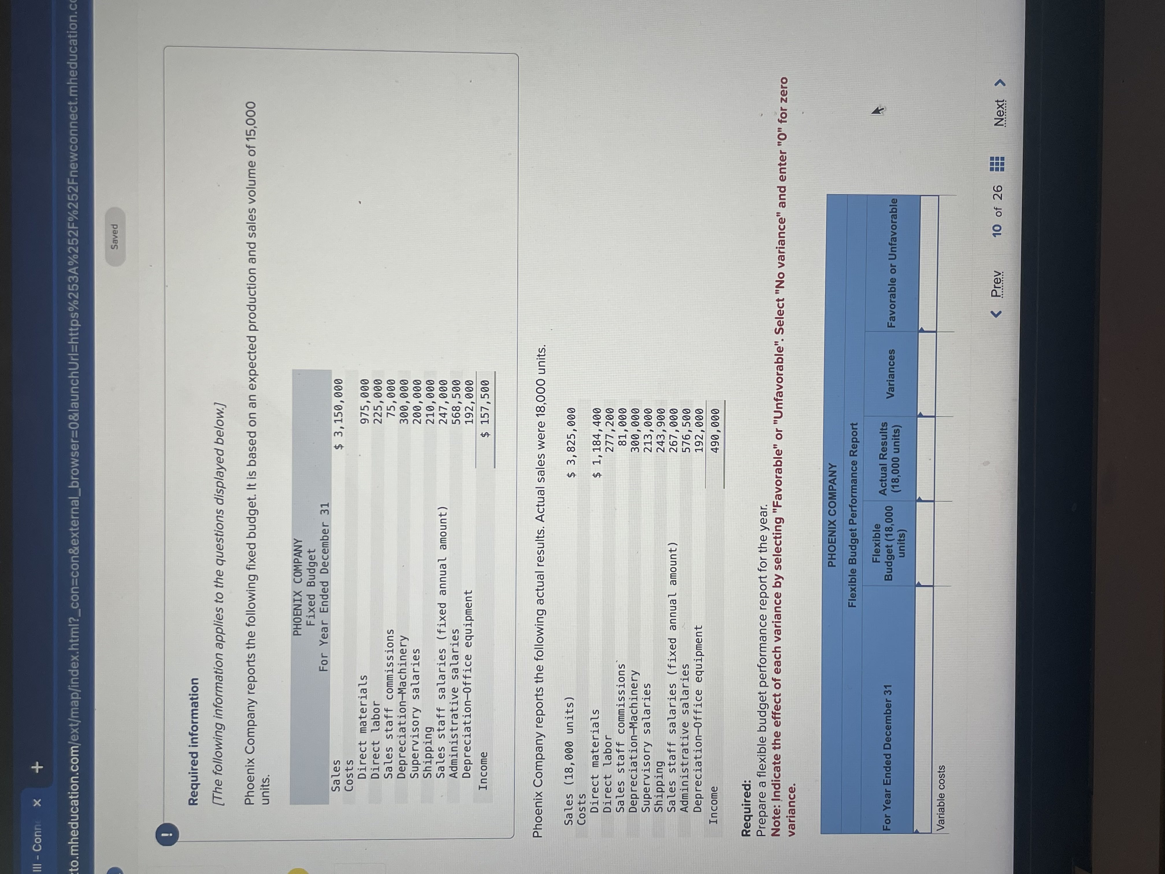 III - Conne X + to.mheducation.com/ext/map/index.html?_con=con&external_browser=0&launchUrl=https%253A%252F%252Fnewconnect.mheducation.co Saved ! Required information [The following
