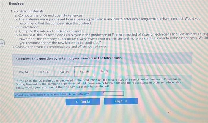 materials Direct labor Variable manufacturing overhead Total standard cost per unit Standard