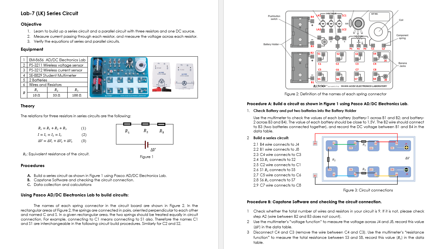 Lab-7 (LK) Series Circuit Objective 1. Learn to build up a series