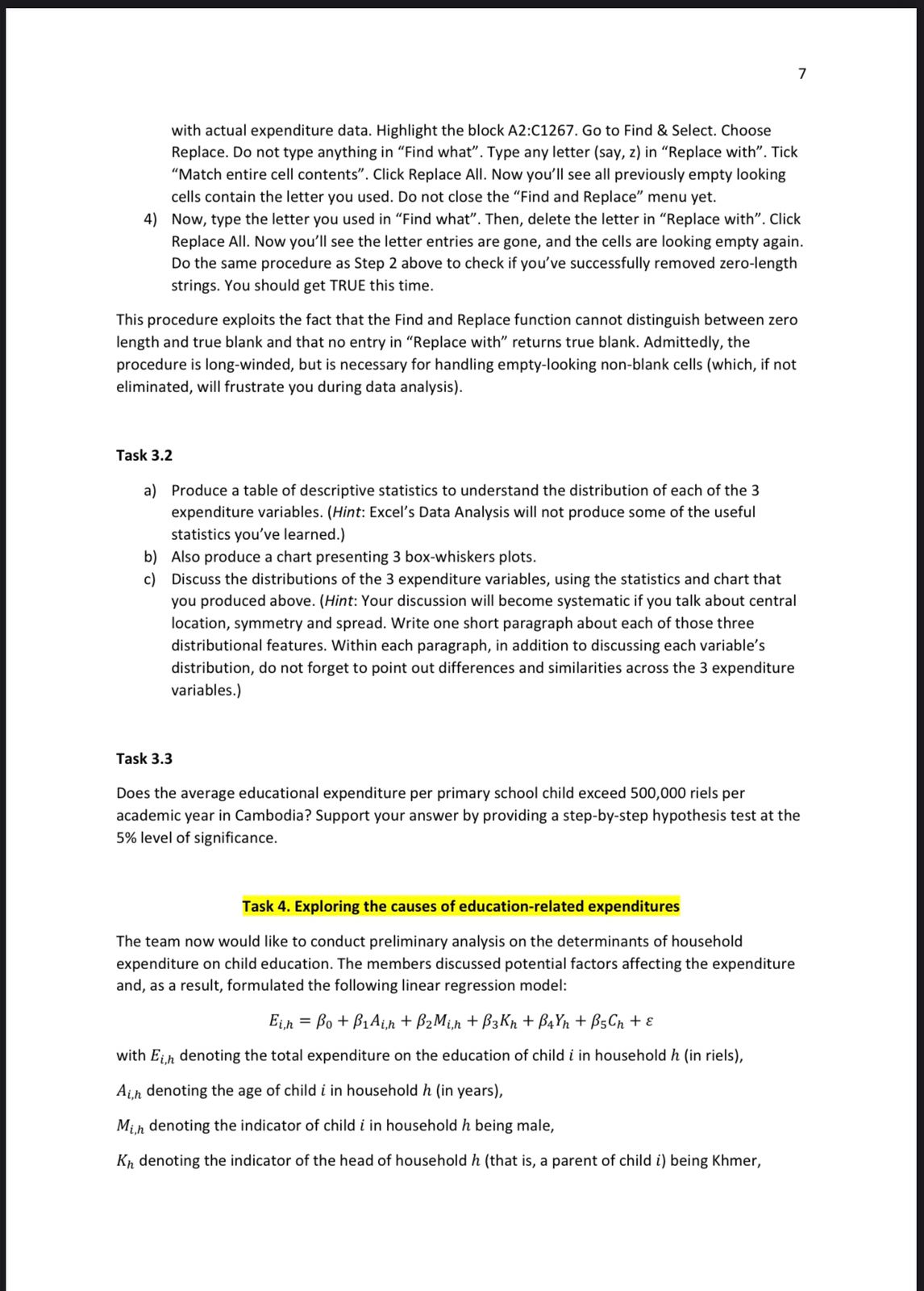 first workshop session in Week 1, expecting each of you to identify