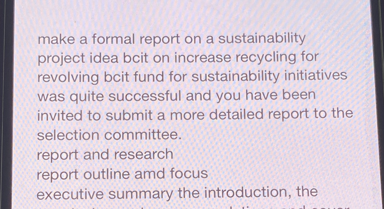 recycling for revolving bcit fund for sustainability initiatives was quite successful and