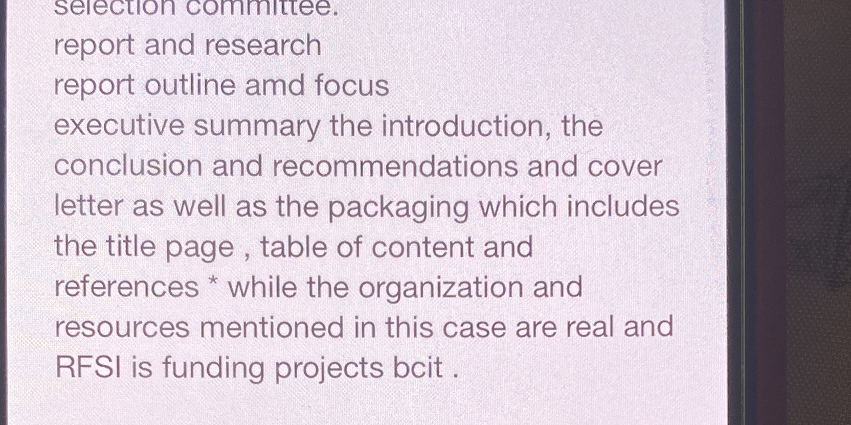 you have been invited to submit a more detailed report to the