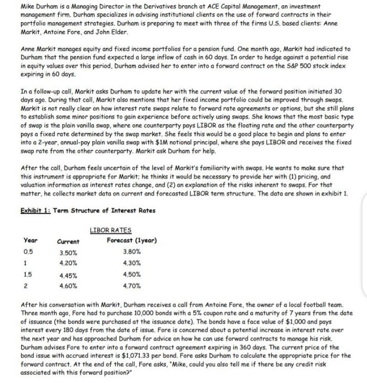 Mike Durham is a Managing Director in the Derivatives branch at ACE