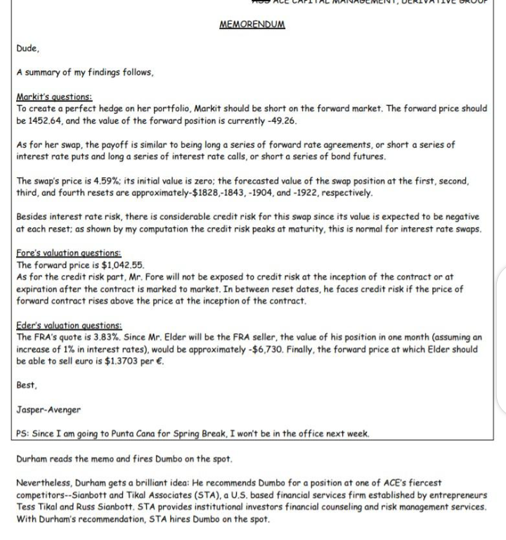 on the use of forward contracts in their portfolio management strategies. Durham