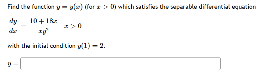 the following initial condition: u(0) = 7. u = Find the function