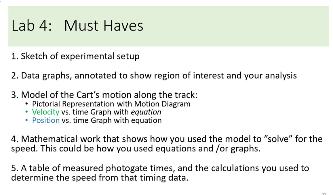measure the acceleration of a cart down a ramp. Record your data