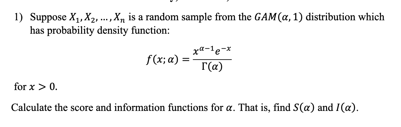 n 1) Suppose X1, X2, ...,. X is a random sample from