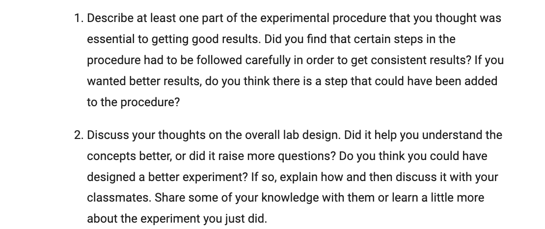 down some notes based on the questions and prompts below. 1. The