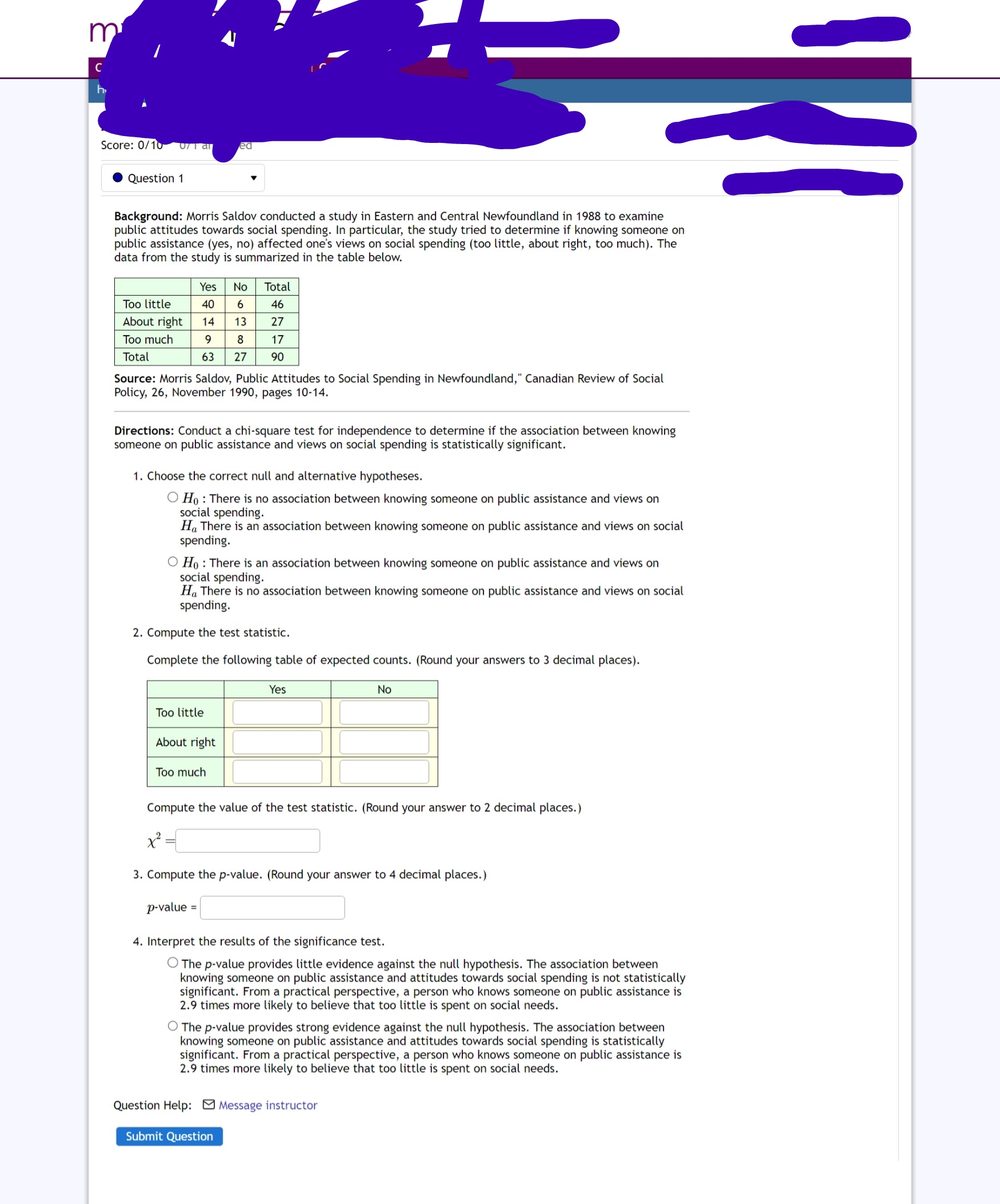m C Score: 0/10 U/T an ed Question 1 Background: Morris Saldov