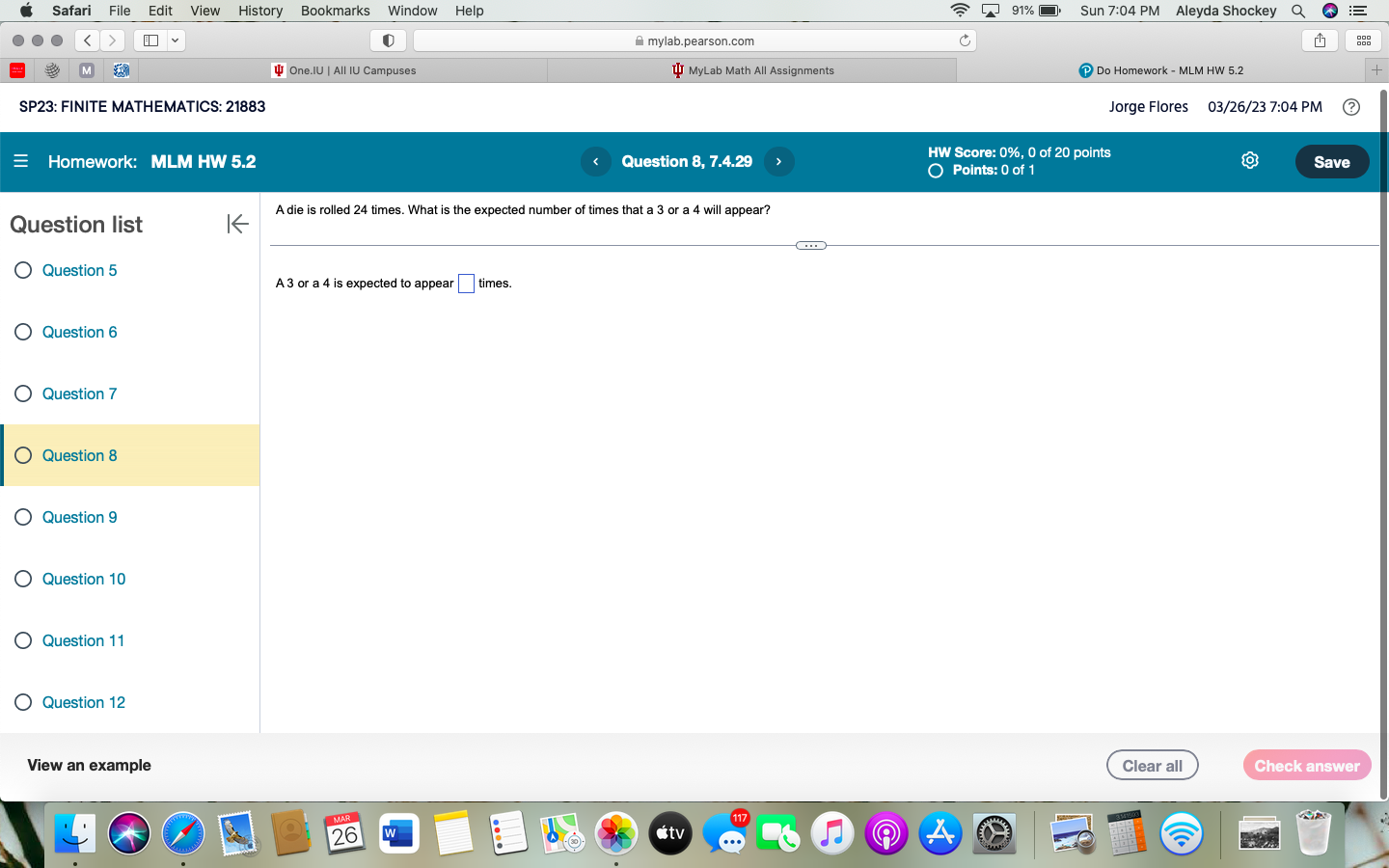 Points: 0 of 2 Jorge Flores 03/26/23 7:04 PM Save 000 000