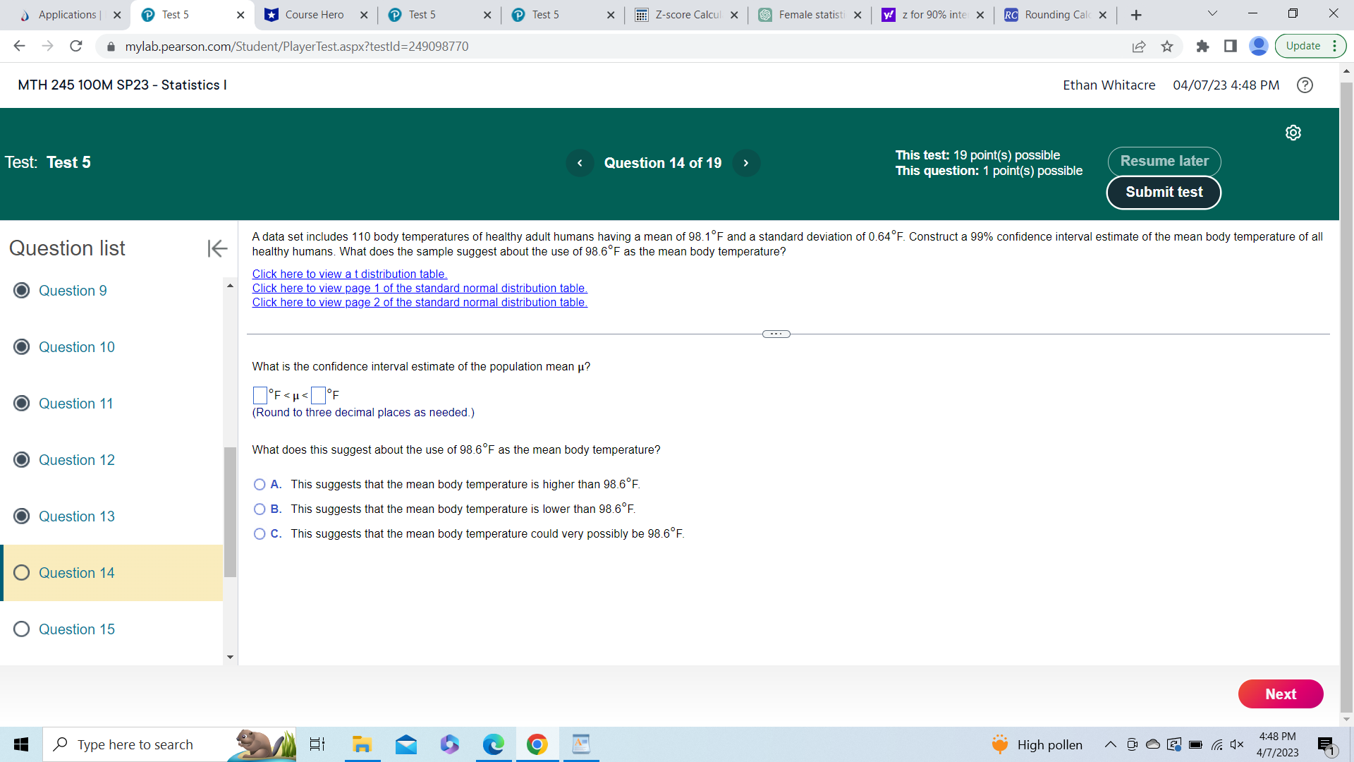 Applications | X P Test 5 Course Hero P Test 5 P