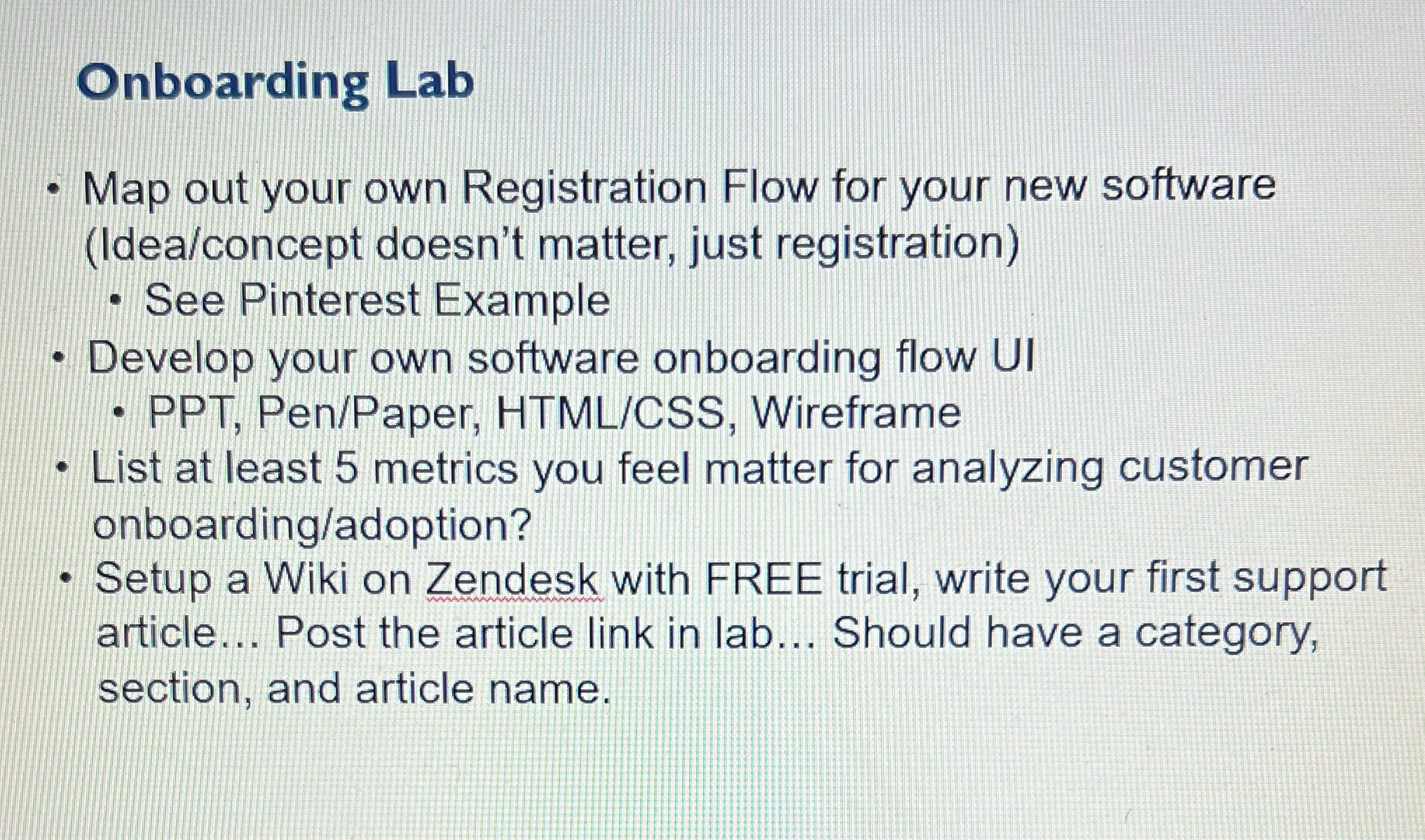 Onboarding Lab Map out your own Registration Flow for your new software