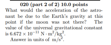 0.349 m Find the magnitude of the net gravitational force exerted by