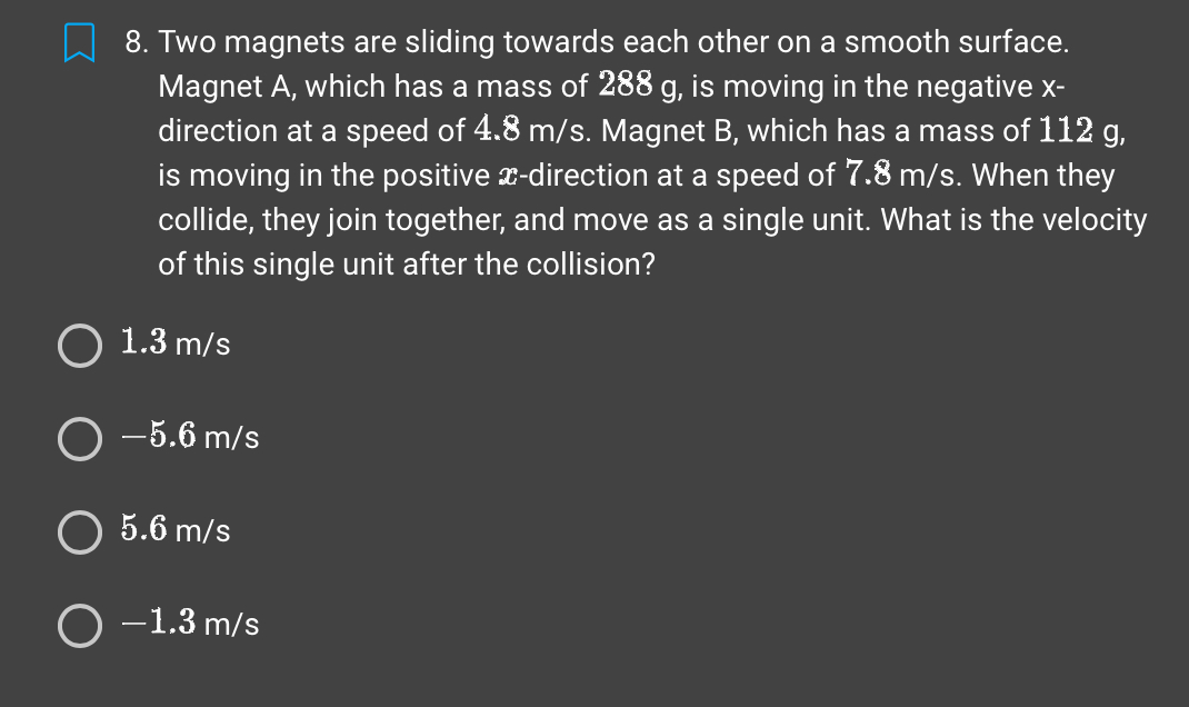 kg and a velocity of 95.0 m/s in the positive y-direction. The