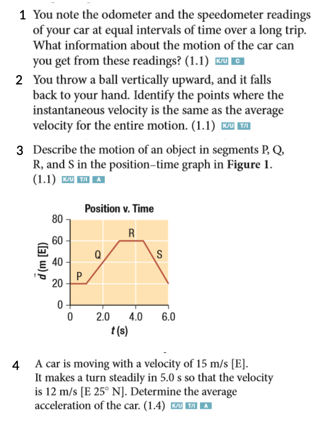 4 1 You note the odometer and the speedometer readings of your