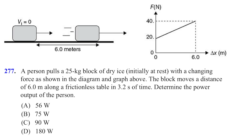 kinetic energy of the box. (A) F(N) 4 2 0 X (m)