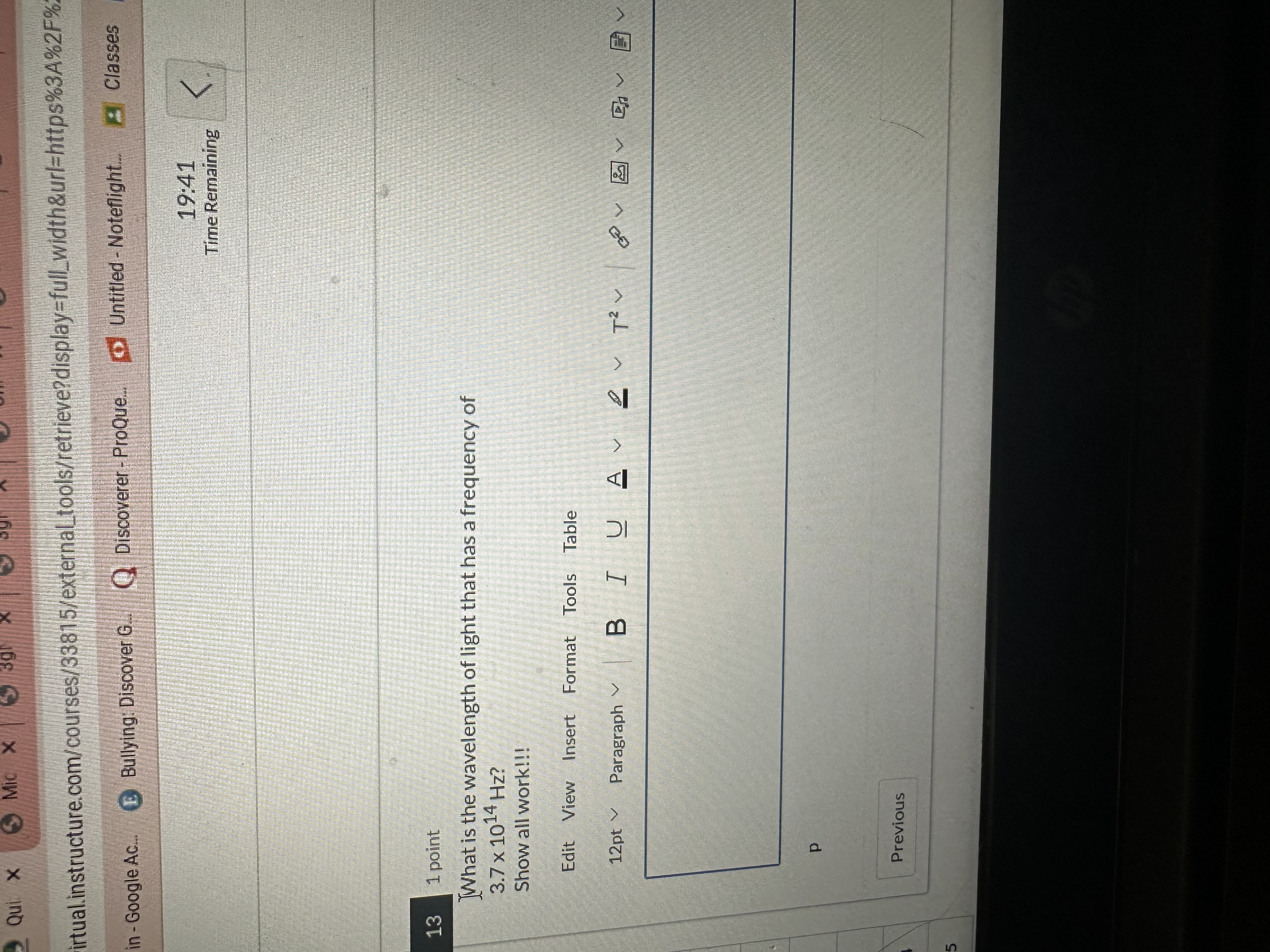 5 Qui X Mic X X virtual.instructure.com/courses/33815/external_tools/retrieve?display-full_width&url=https%3A%2F%2 in - Google Ac... Bullying: