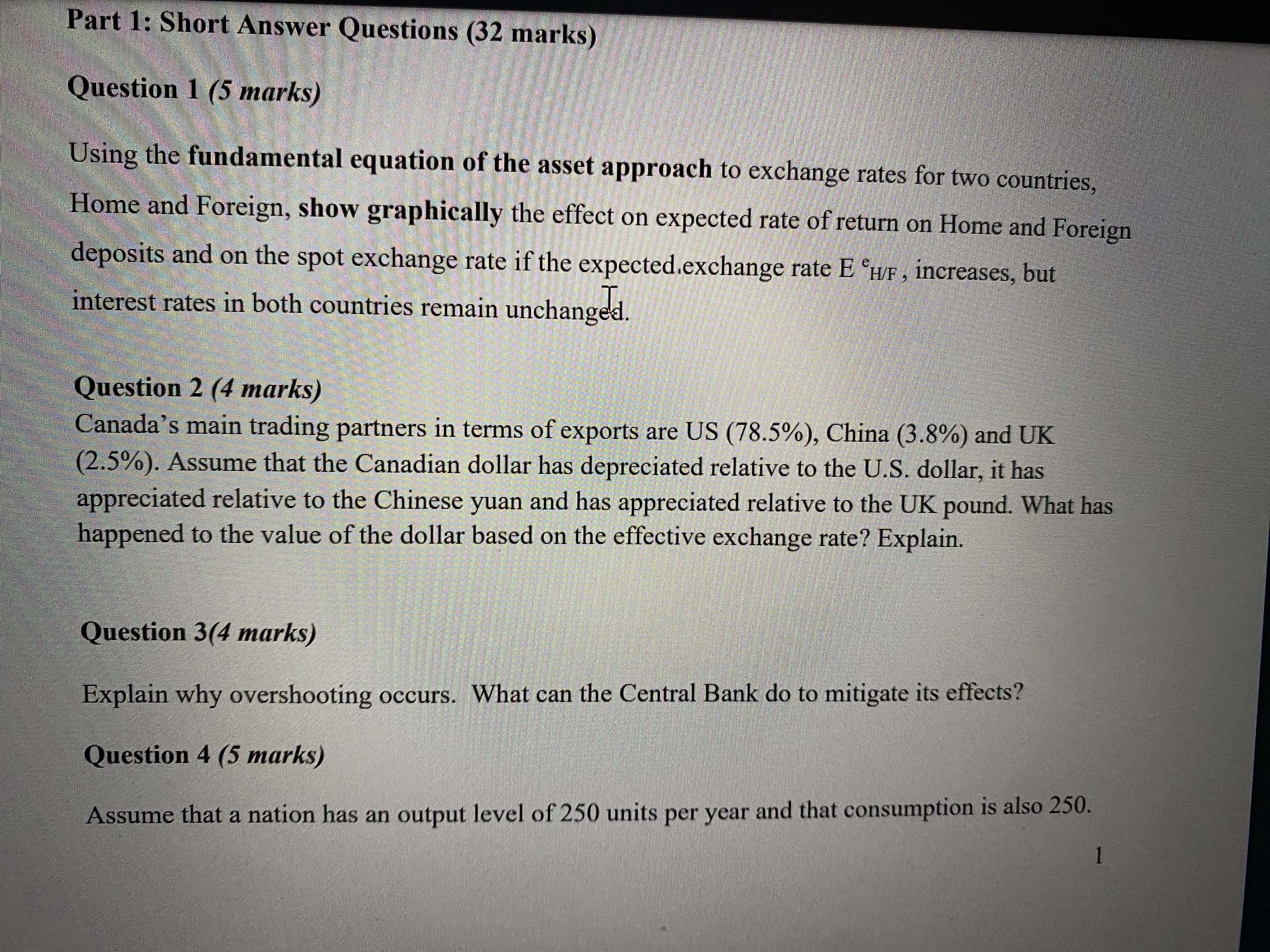 Part 1: Short Answer Questions (32 marks) Question 1 (5 marks) Using