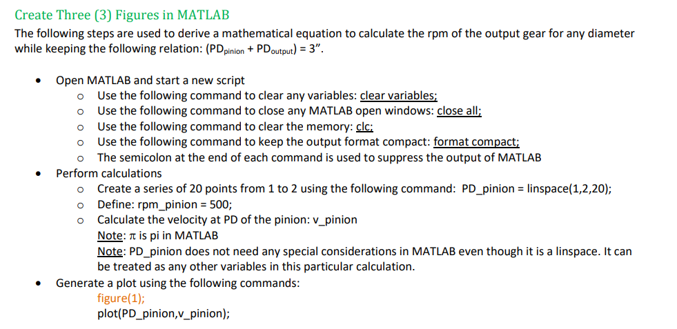 Create Three (3) Figures in MATLAB The following steps are used to