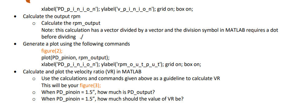 derive a mathematical equation to calculate the rpm of the output gear