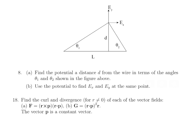 Ey 0 L P > Ex 2 8. (a) Find the potential