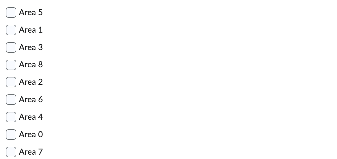 Area 5 Area 1 Area 3 Area 8 Area 2 Area 6