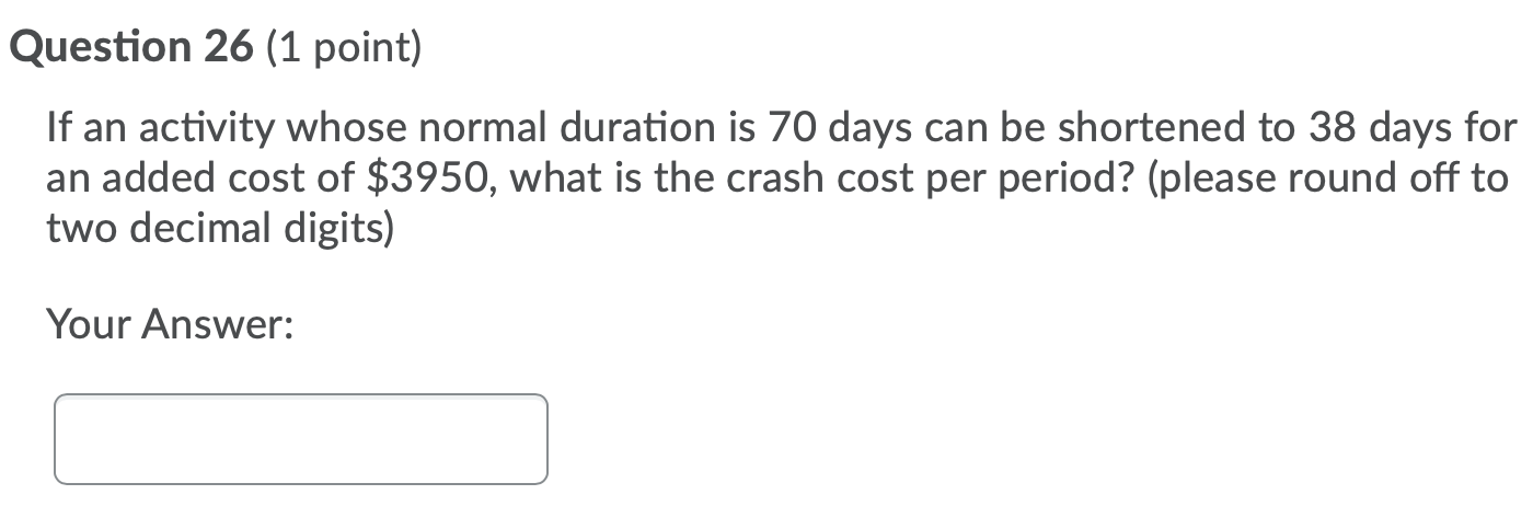 estimated time along the critical path is 105 days with a project