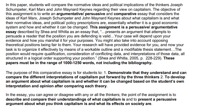In this paper, students will compare the normative ideas and political implications