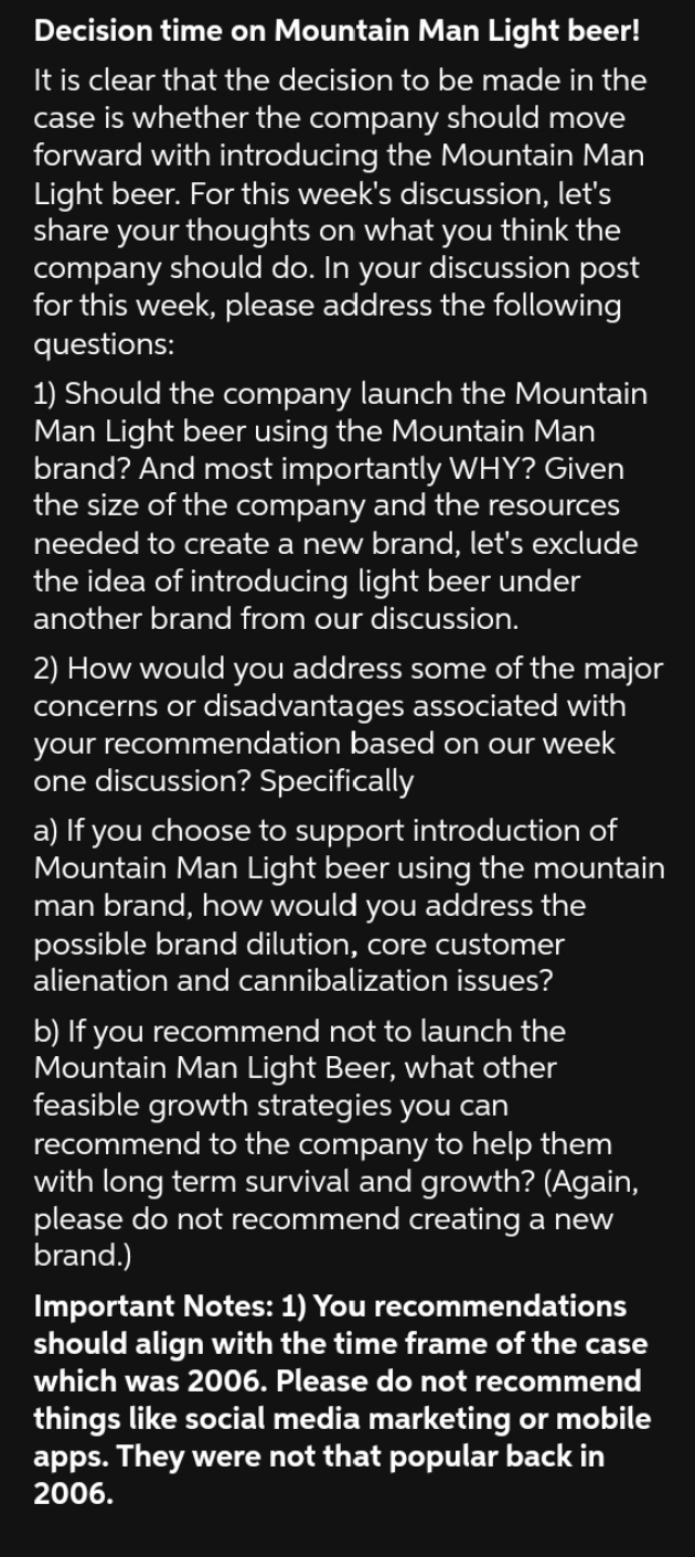 Decision time on Mountain Man Light beer! It is clear that the