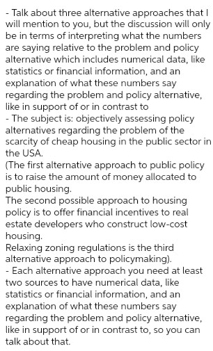 - Talk about three alternative approaches that I will mention to you,