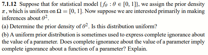 7.1.12 Suppose that for statistical model {fo : 0 = [0, 1]},