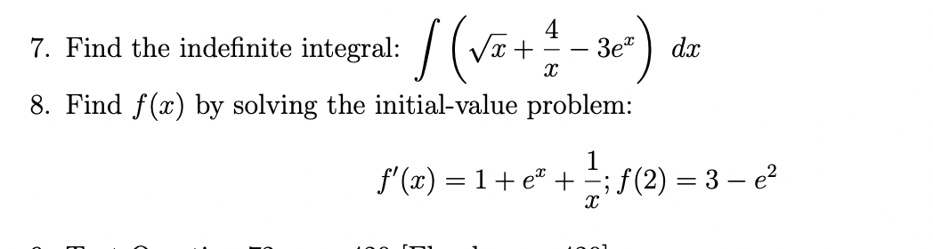 dx 7. Find the indefinite integral: ( + ( + 1 -