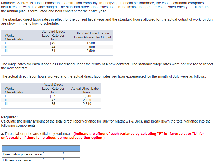 between two materials, Alpha and Beta. The company has the following direct
