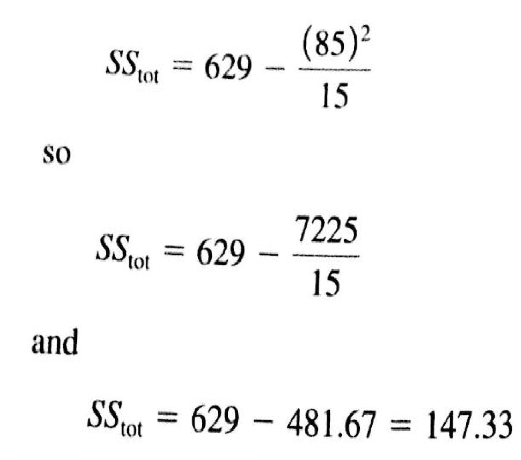 all the levels to get the total. Add together the Xs S