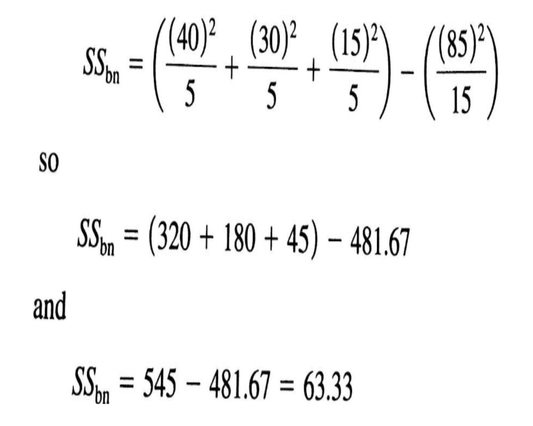 Total Sum of Squares 1. Compute the total sum of squares (SS