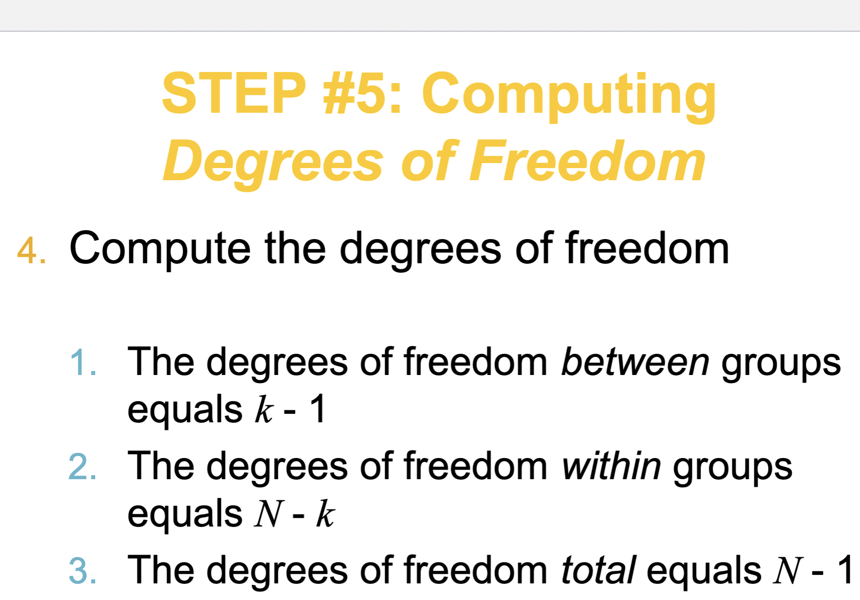 629 481.67 = 147.33 - STEP #3: Computing Sum of Squares Between