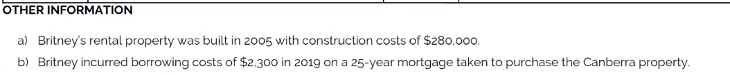 income tax return: PART A Calculate Britney's Net Capital Gain. Identify the