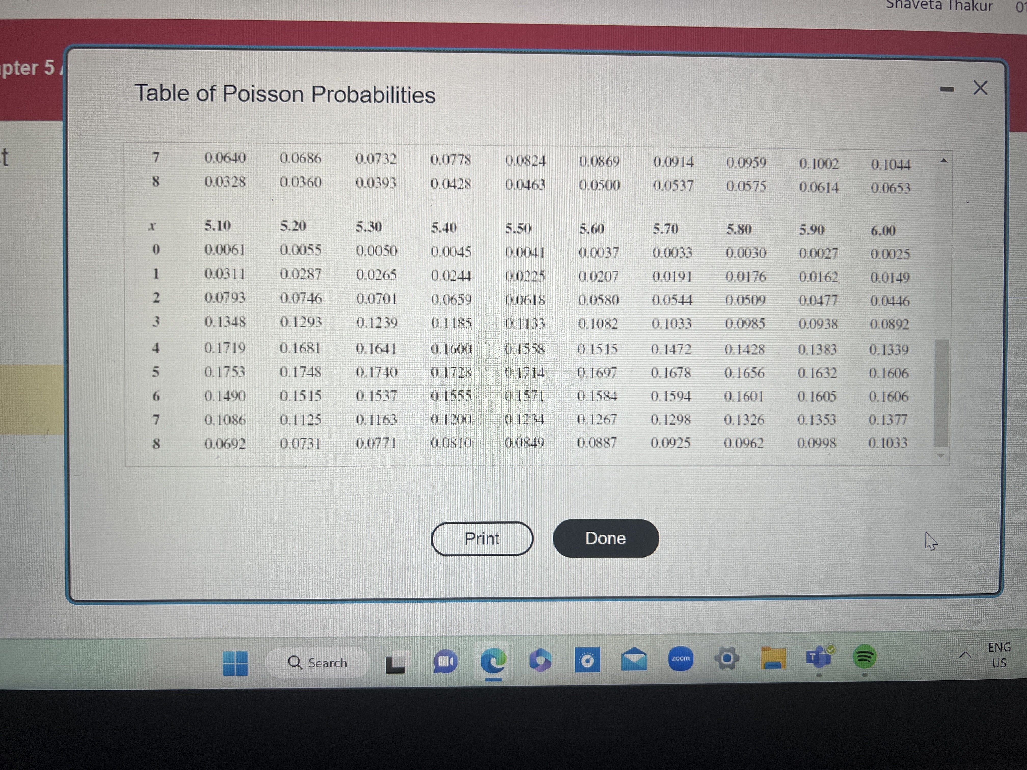 probabilities. a) The probability of exactly 5 occurrences is (Round to four