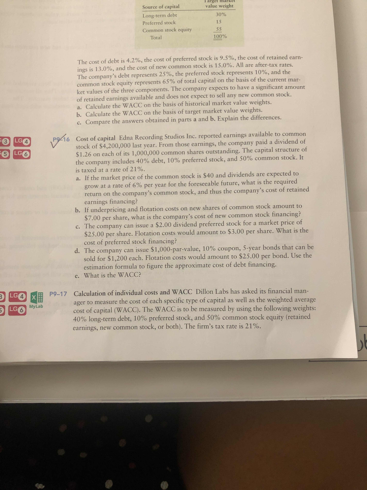 3 Source of capital arget ma value weight Long-term debt 30% Preferred