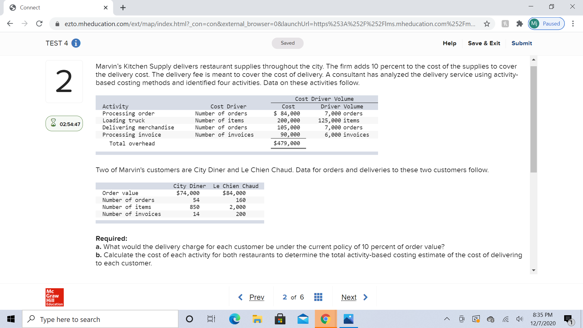 3 Connect C ezto.mheducation.com/ext/map/index.html?_con=con&external_browser=0&launchUrl=https%253A%252F%252Flms.mheducation.com%252Fm... TEST 4 i 2 02:54:47 Mc Graw Hill