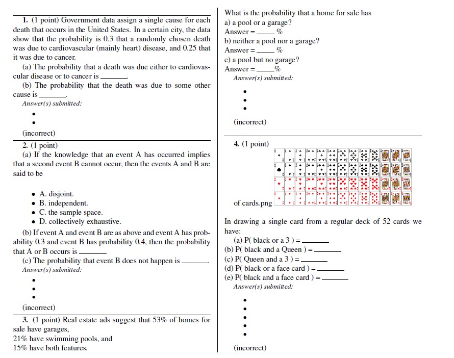 1. (1 point) Government data assign a single cause for each death