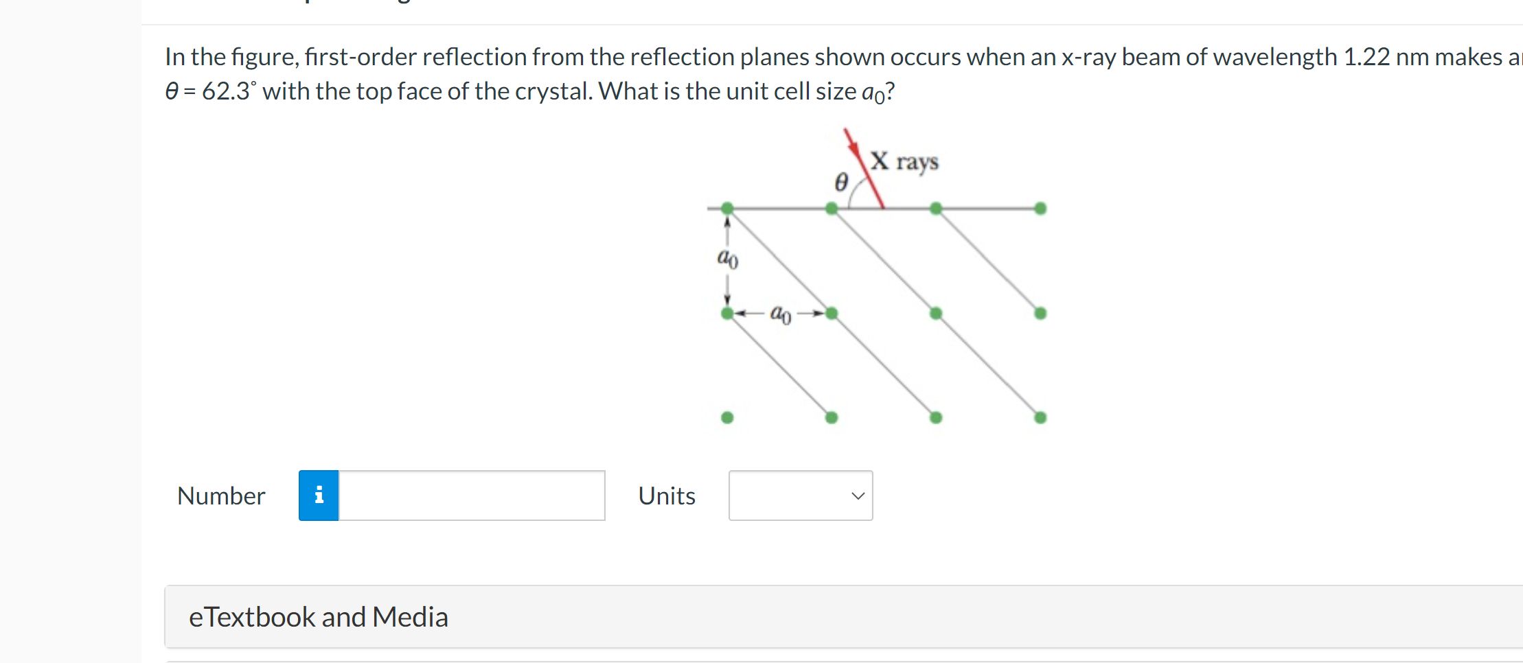 In the figure, first-order reflection from the reflection planes shown occurs when