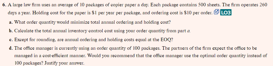 an A-B-C classification for these items. b. How could the manager use