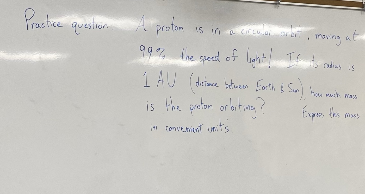 Practice question A proton is in a circular orbit ' moving at