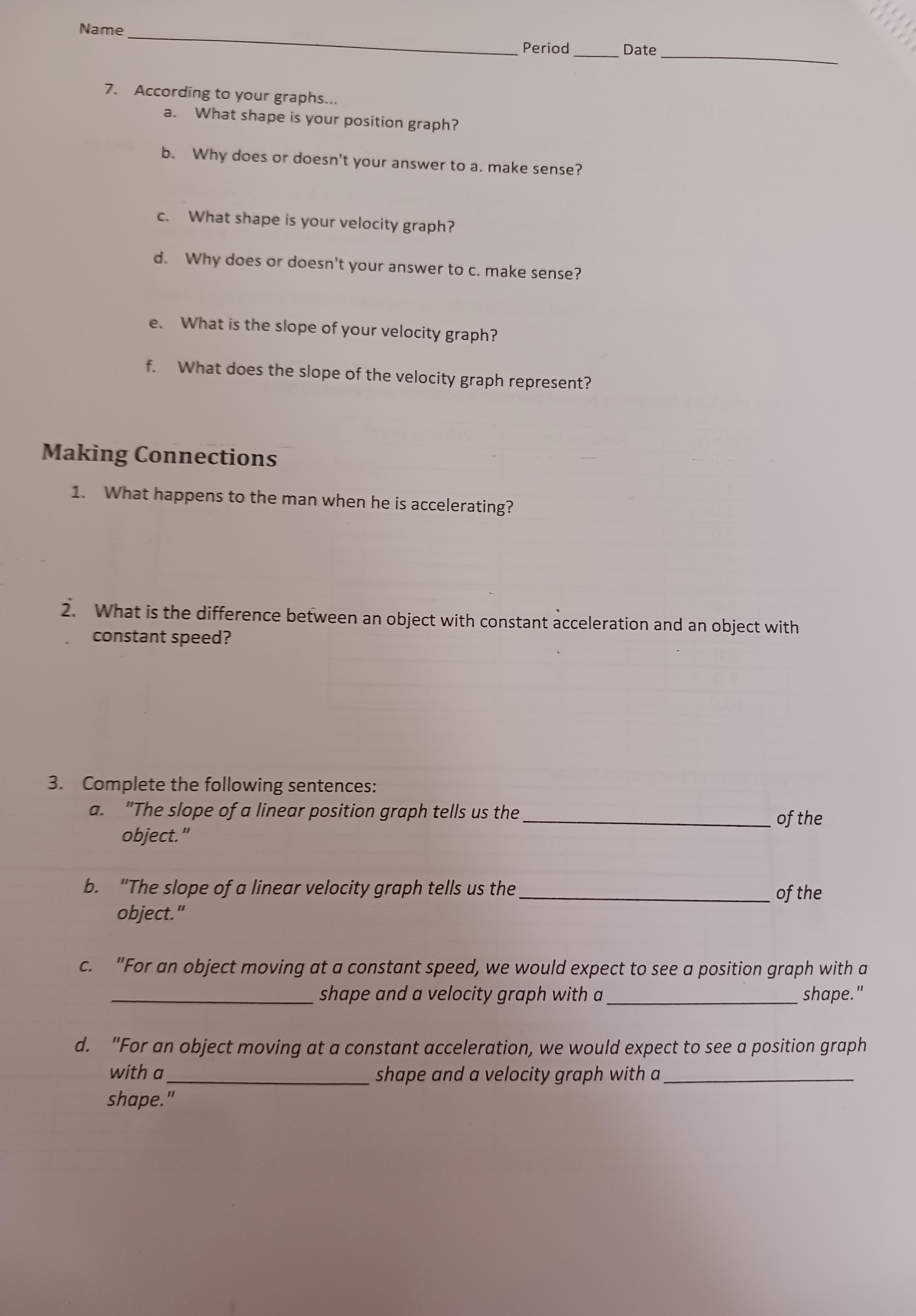simulation To explore position and velocity graphs of an object moving in