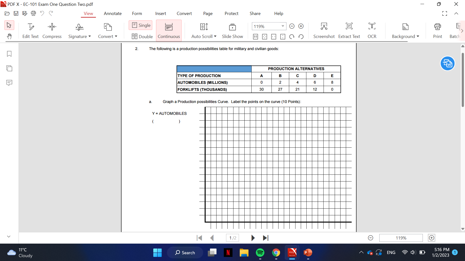 PDF X-EC-101 Exam One Question Two.pdf View Annotate Form Insert Convert Page