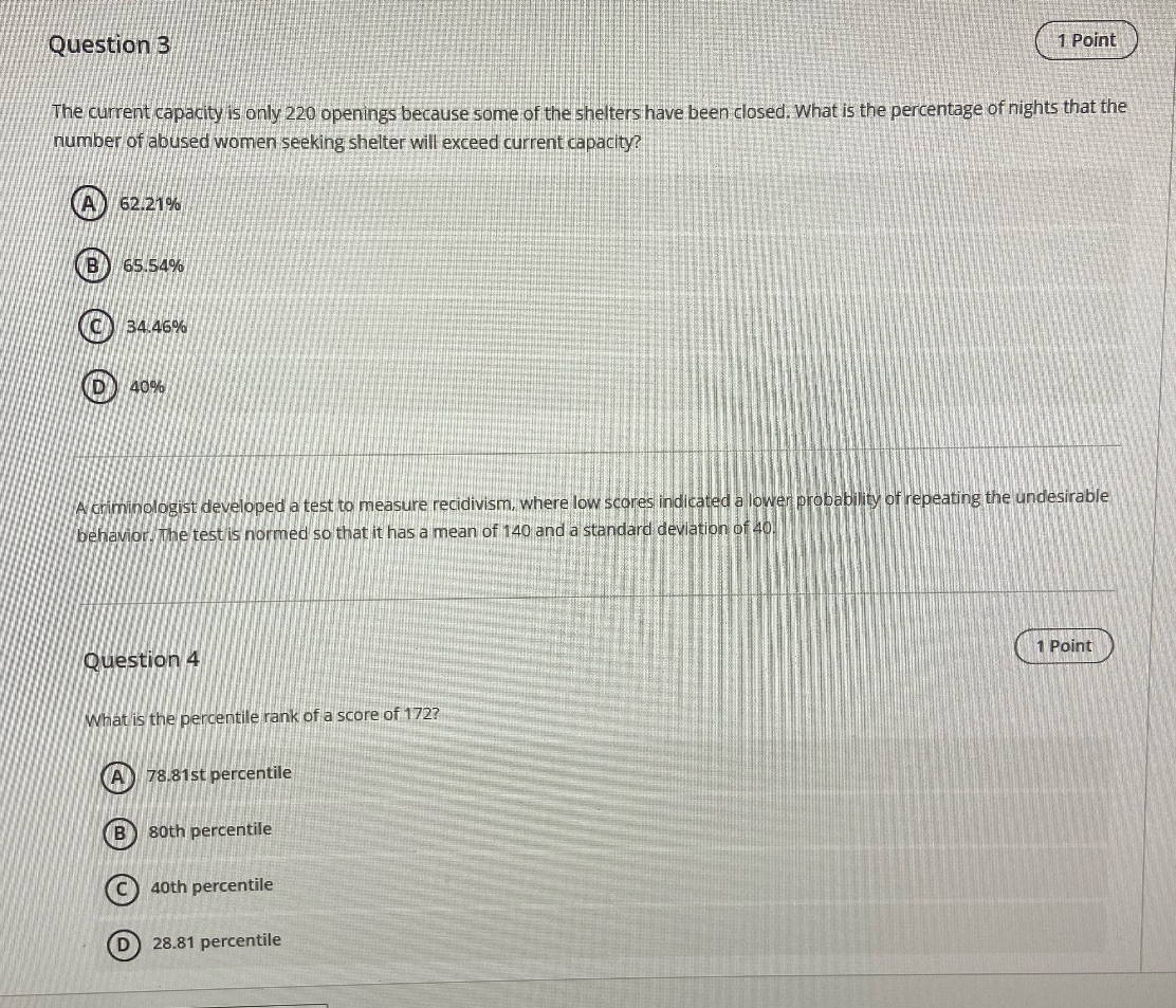 Question 3 1 Point The current capacity is only 220 openings because